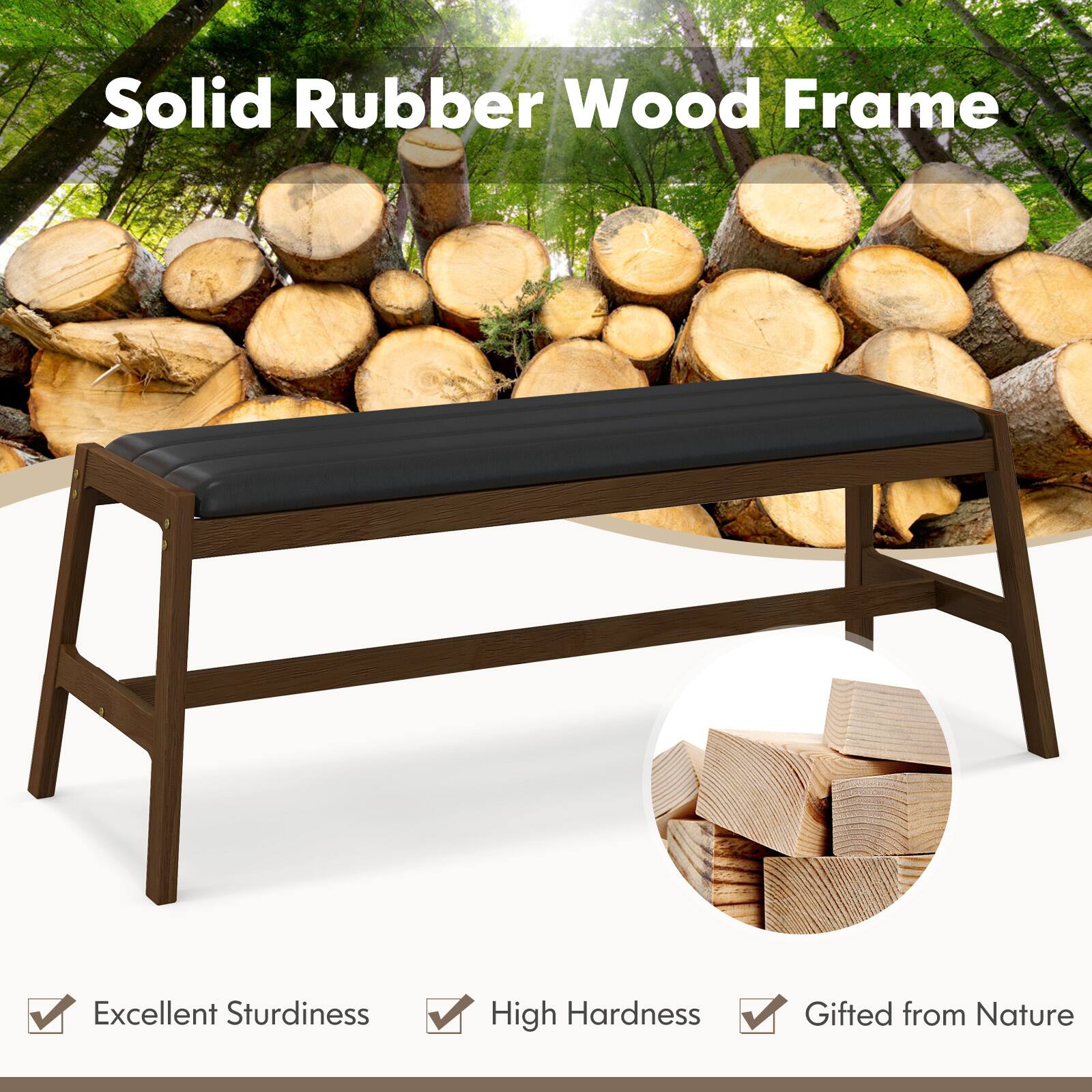 Solid Rubber Wood Frame, Excellent Sturdiness, High Hardness, Gifted from Nature