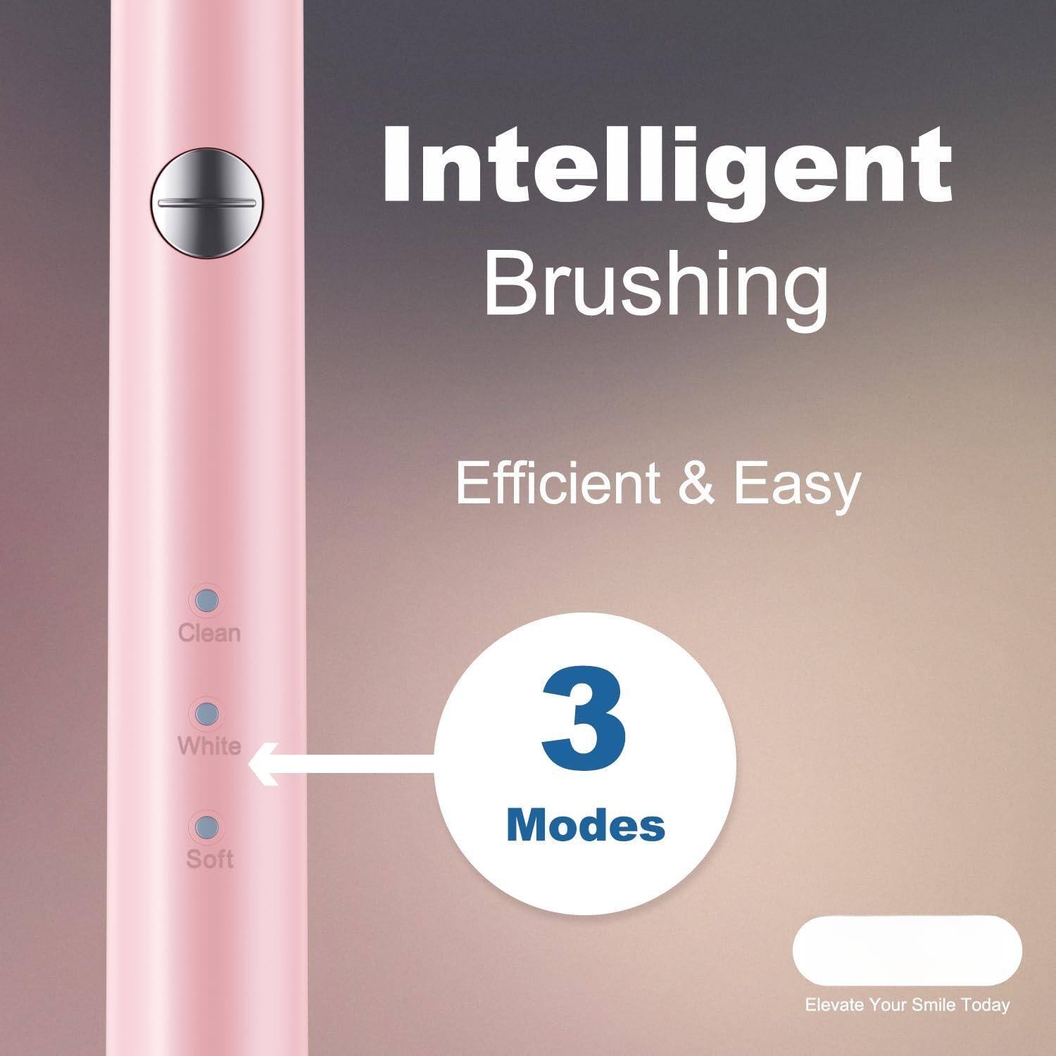 Intelligent Brushing  
Efficient & Easy  

3 Modes  
Clean  
White  
Soft  

Elevate Your Smile Today