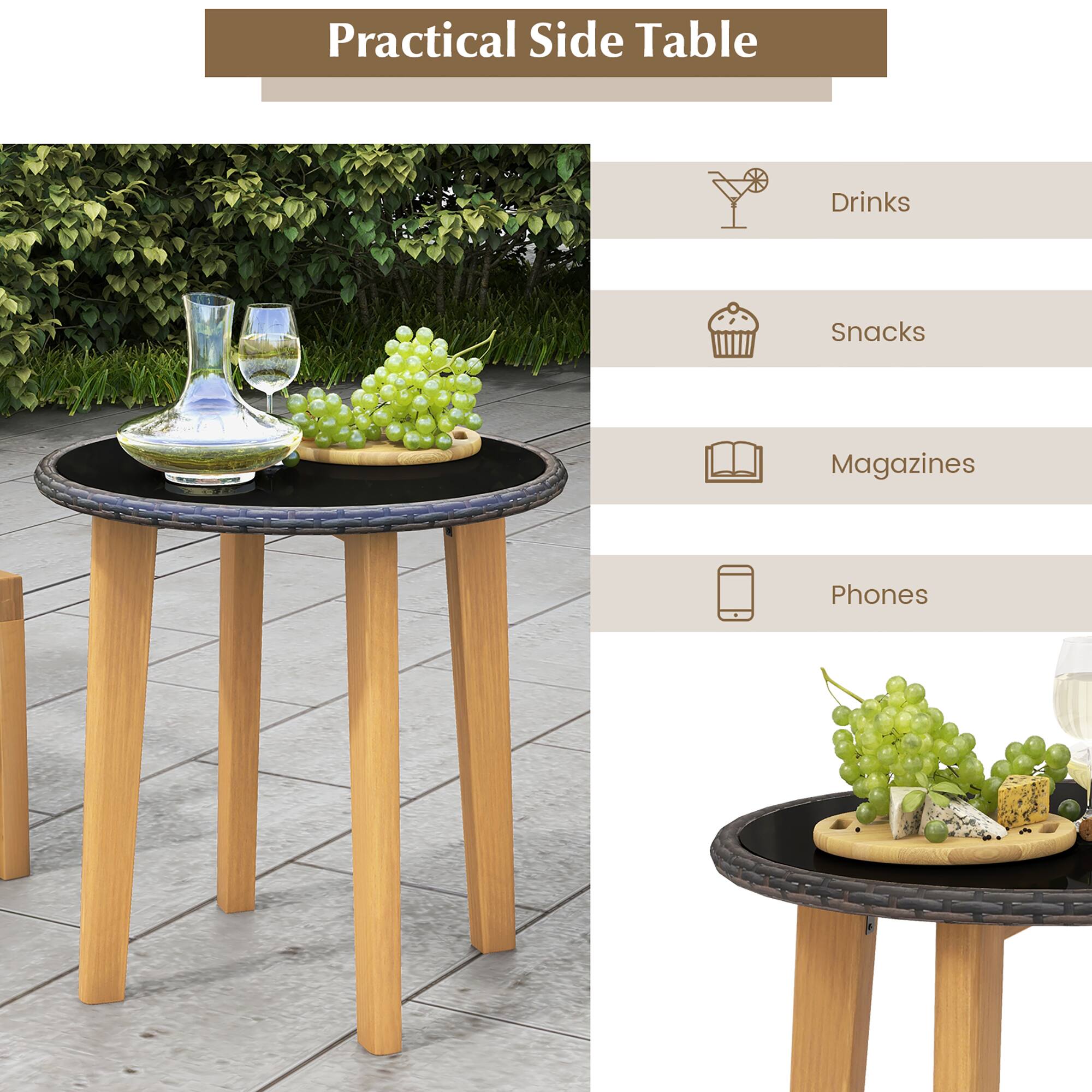 Practical Side Table
Drinks
Snacks
Magazines
Phones