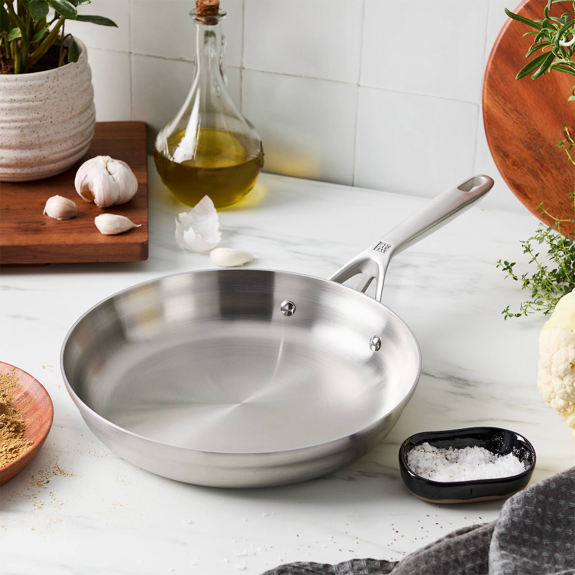 Alt View 7. ZWILLING - ZWILLING Motion Stainless Steel 10-inch Stainless Steel Fry Pan - Stainless Steel.