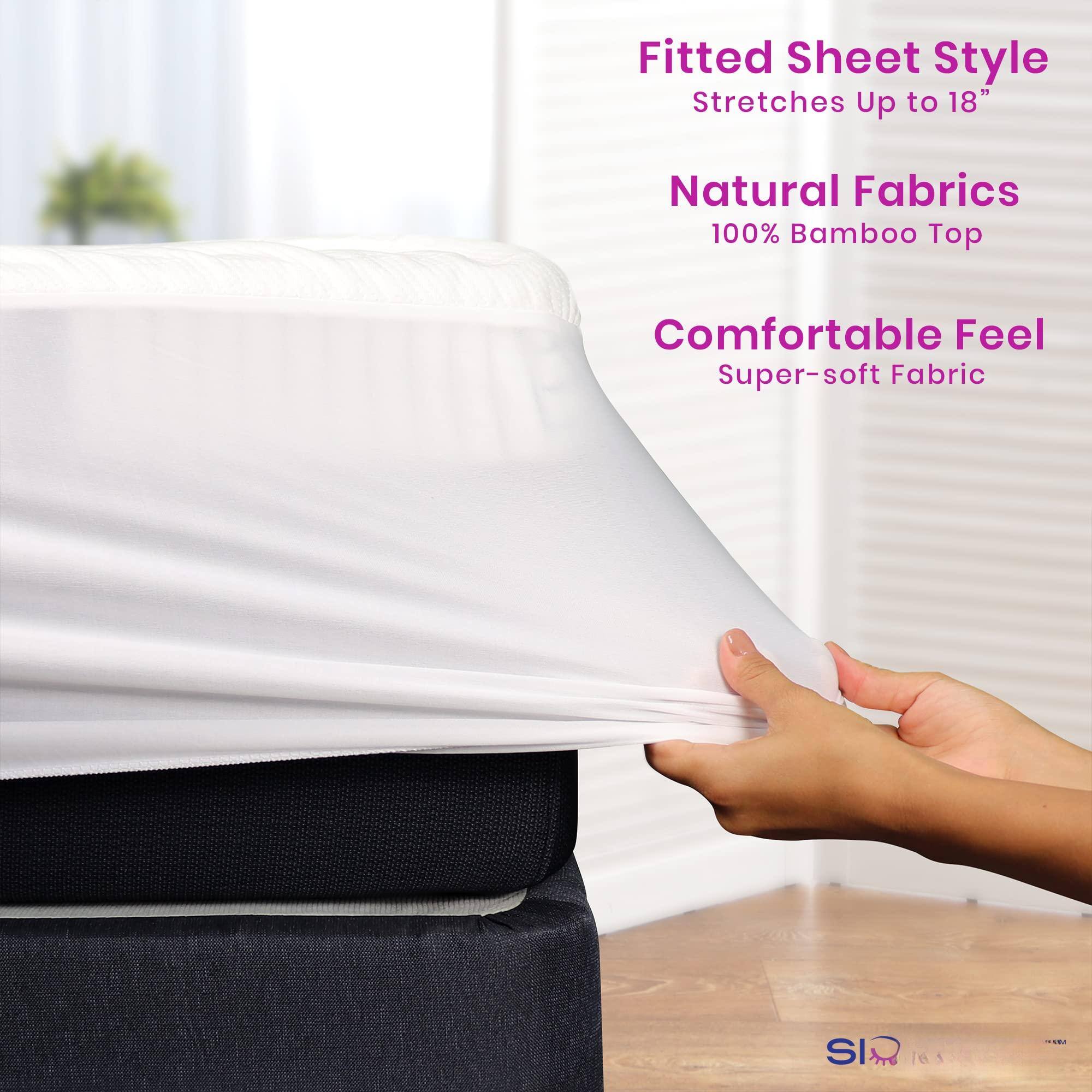 Fitted Sheet Style  
Stretches Up to 18"  

Natural Fabrics  
100% Bamboo Top  

Comfortable Feel  
Super-soft Fabric