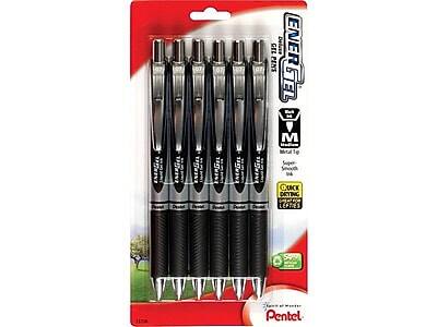 Pentel - EnerGel RTX Retractable Gel Pens, Medium Point, Ink, 6/Pack - Black