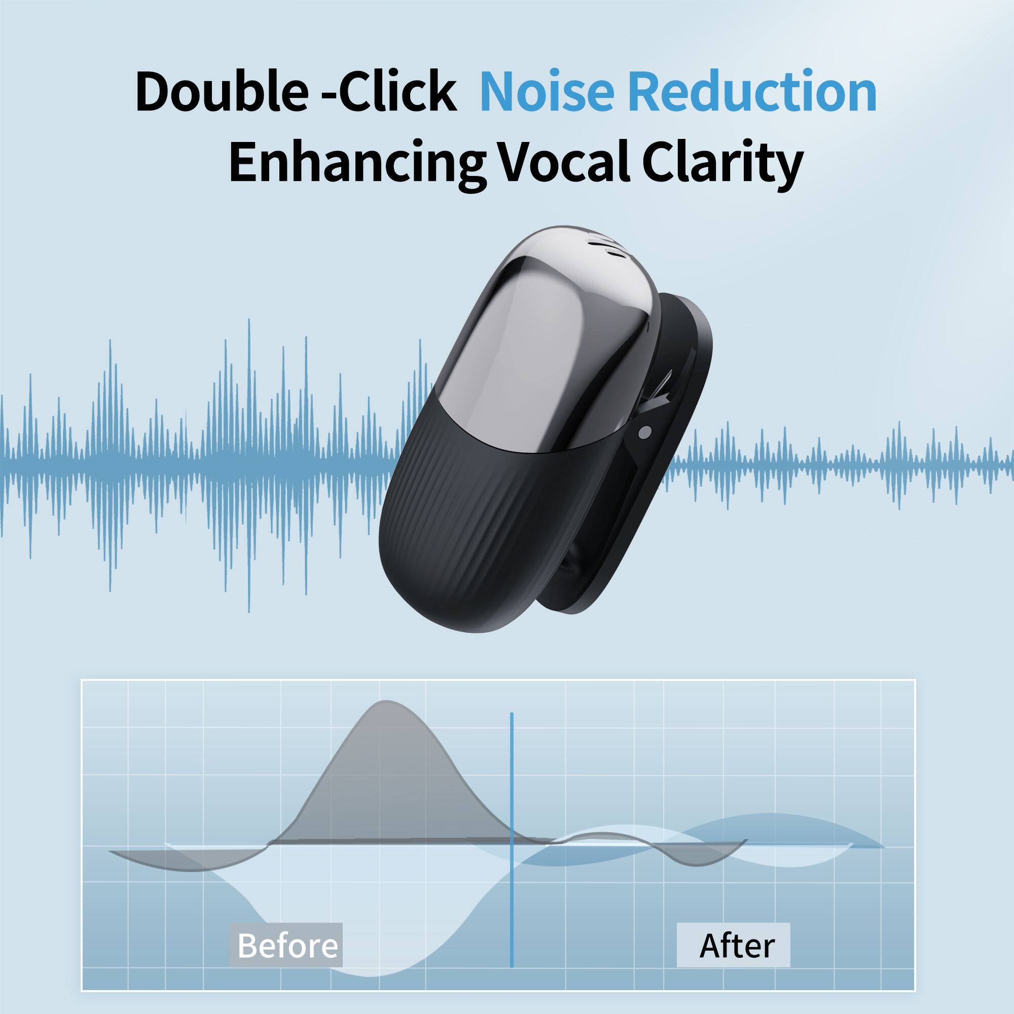 Double-Click Noise Reduction Enhancing Vocal Clarity Before After