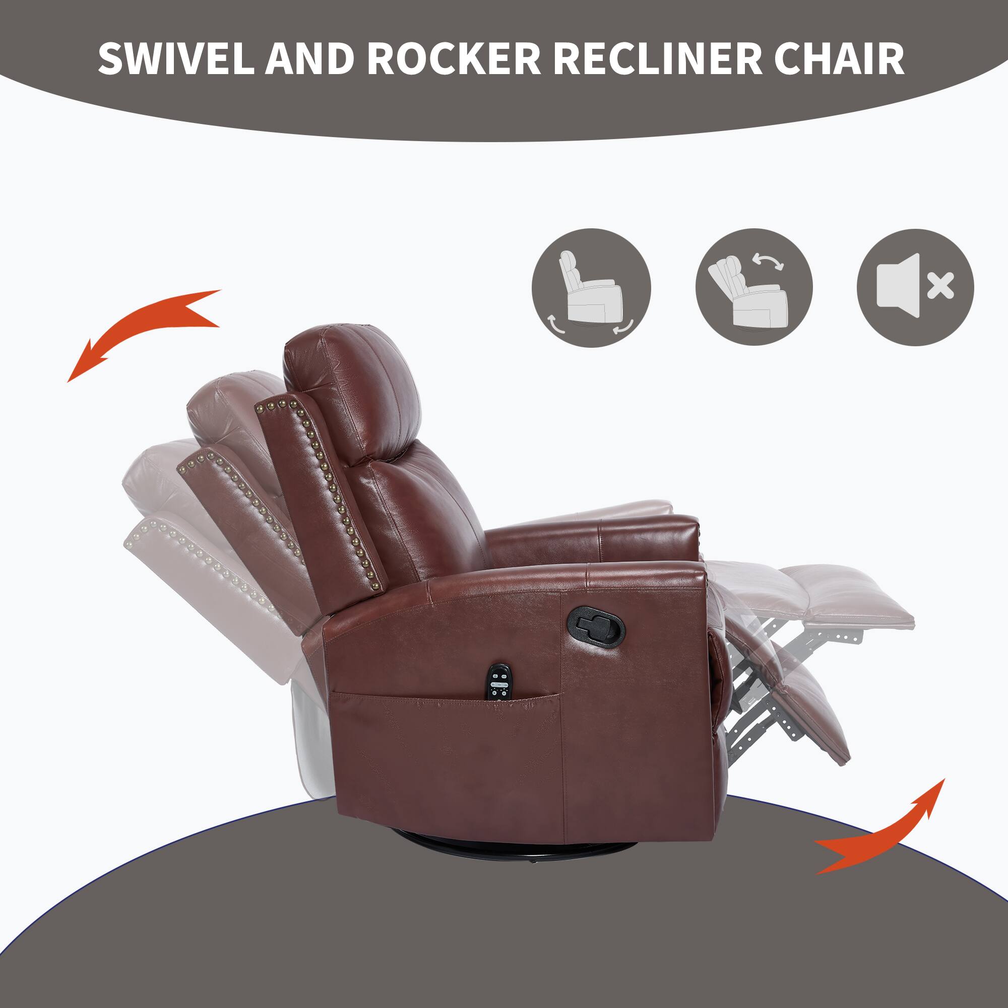 SWIVEL AND ROCKER RECLINER CHAIR