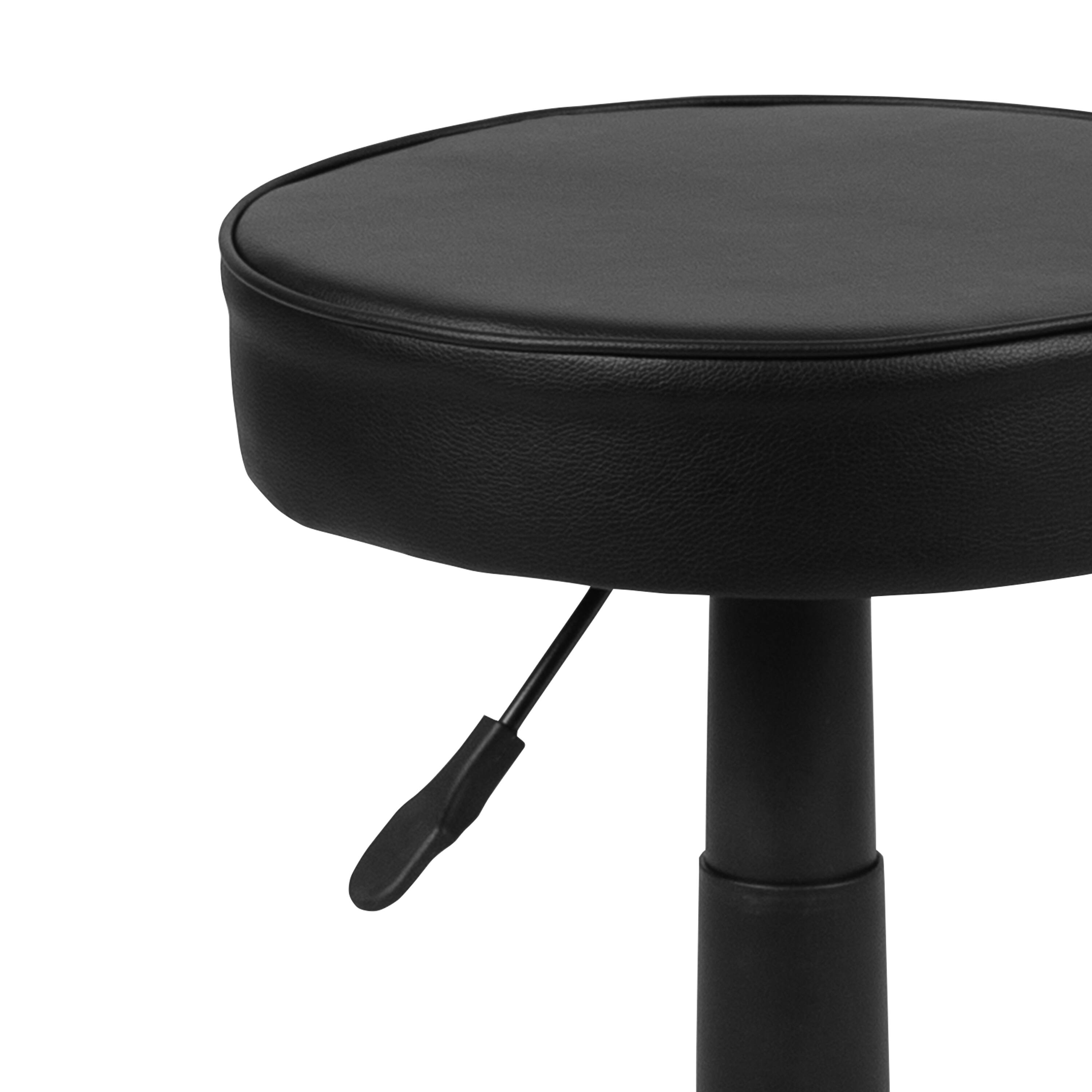 Alt View 8. Emma + Oliver - Adjustable Doctors Stool on Wheels with Ergonomic Molded Seat - Black.