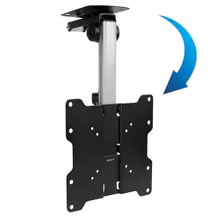 Front. Mount-It! - Flip-Down Under-Cabinet & Ceiling TV Mount – Fits 19″–37″, 90° Tilt, 45° Swivel, 44 lb Capacity - Black.