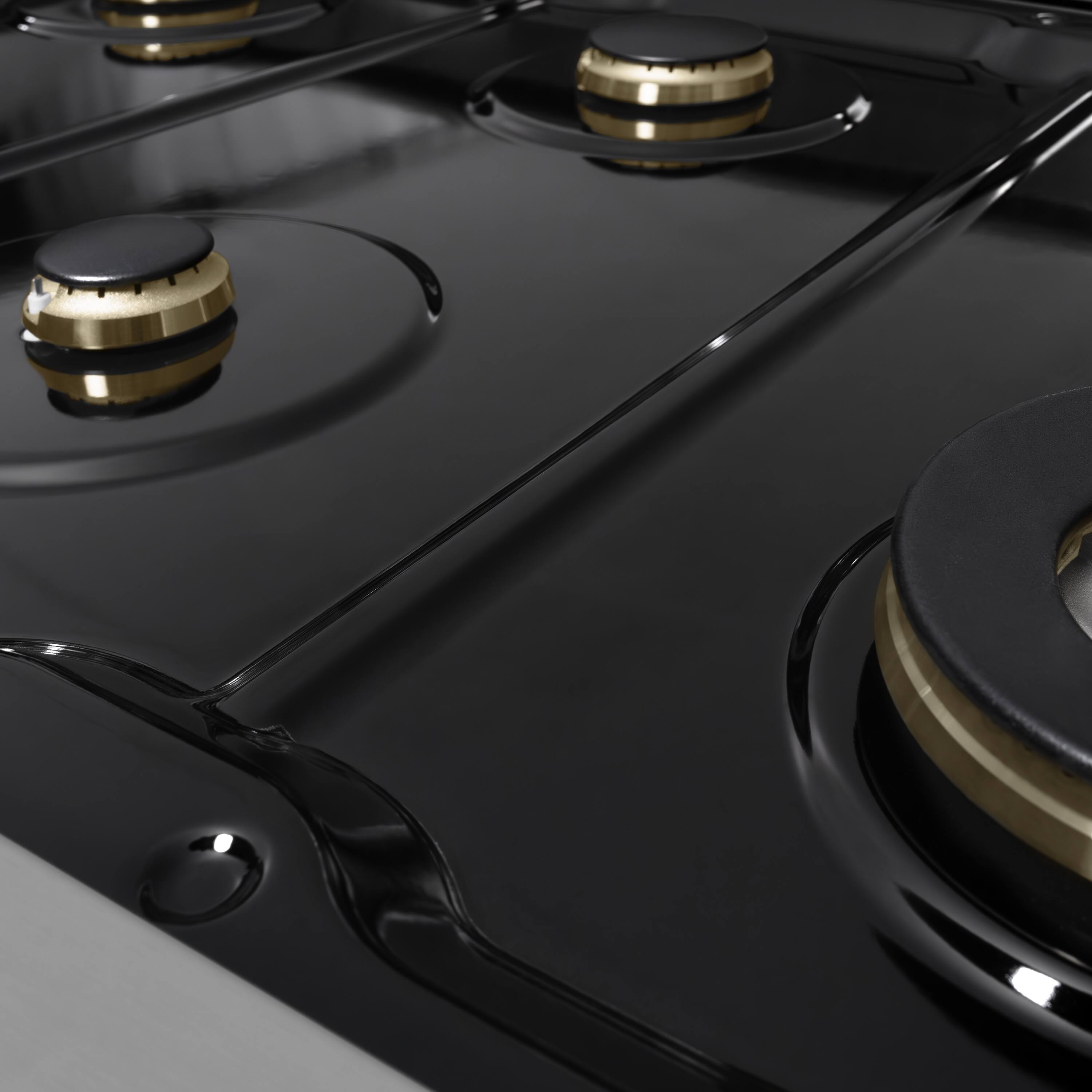 Alt View 14. ZLINE - 48 in. 6.7 cu. ft. Marino Dual Fuel Freestanding Range with 8 Brass Burner Gas Cooktop and Electric Convection Oven - Stainless Steel.