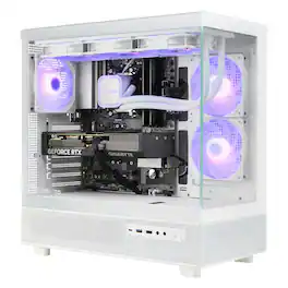 TECHNOID - Glass NVIDIA GeForce RTX 5080– AMD Ryzen 7 7800x3D –64GB DDR5–2TB SSD–AI Ready–VR Compatible–Win 11 Home - White