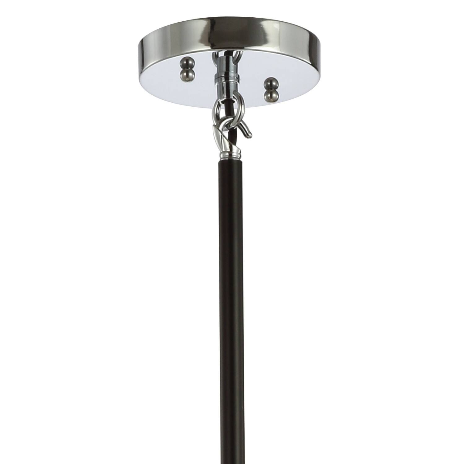 Alt View 5. Jonathan Y - Caleb Adjustable 6-Light 28" Brass Cluster Pendant, Chrome/Black - Chrome/Black.