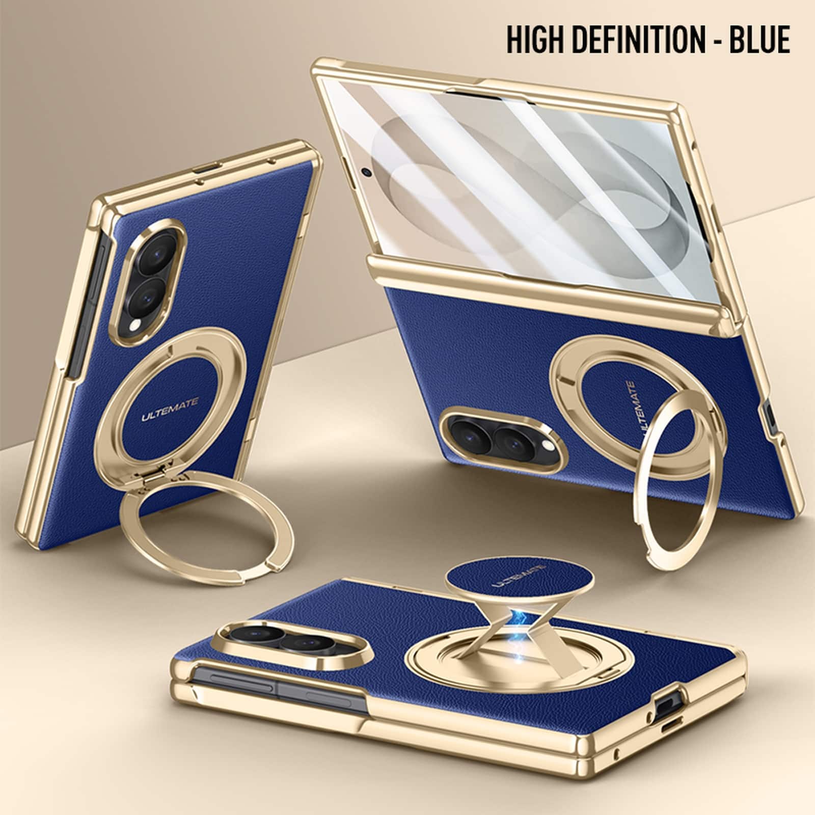 Dteck - Shockproof Case for Samsung Galaxy Z Fold8 with 2-in-1 Stand, Hard PC Magnetic Cover with Built-in HD Screen Film - Blue price history on PriceWatchPro
