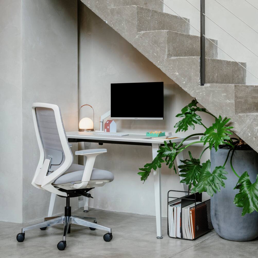 Back. Branch Furniture - Office Desk 60" x 30" - White/White.