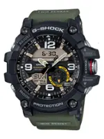 Casio - Men's G-Shock Mudmaster Twin-Sensor Analog-Digital 55mm Watch - Green - Front_Zoom