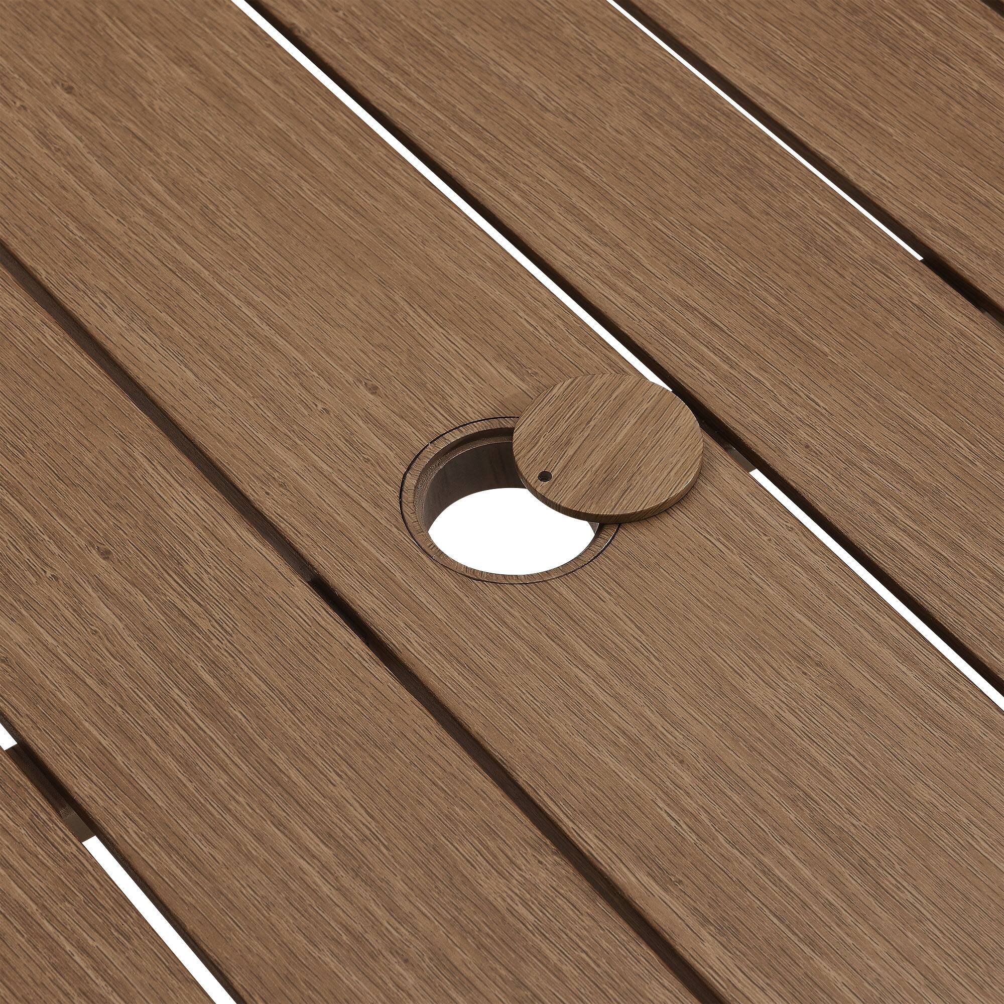 Alt View 5. Modway - Parkland 76" Outdoor Patio Aluminum Dining Table by Modway - Walnut.