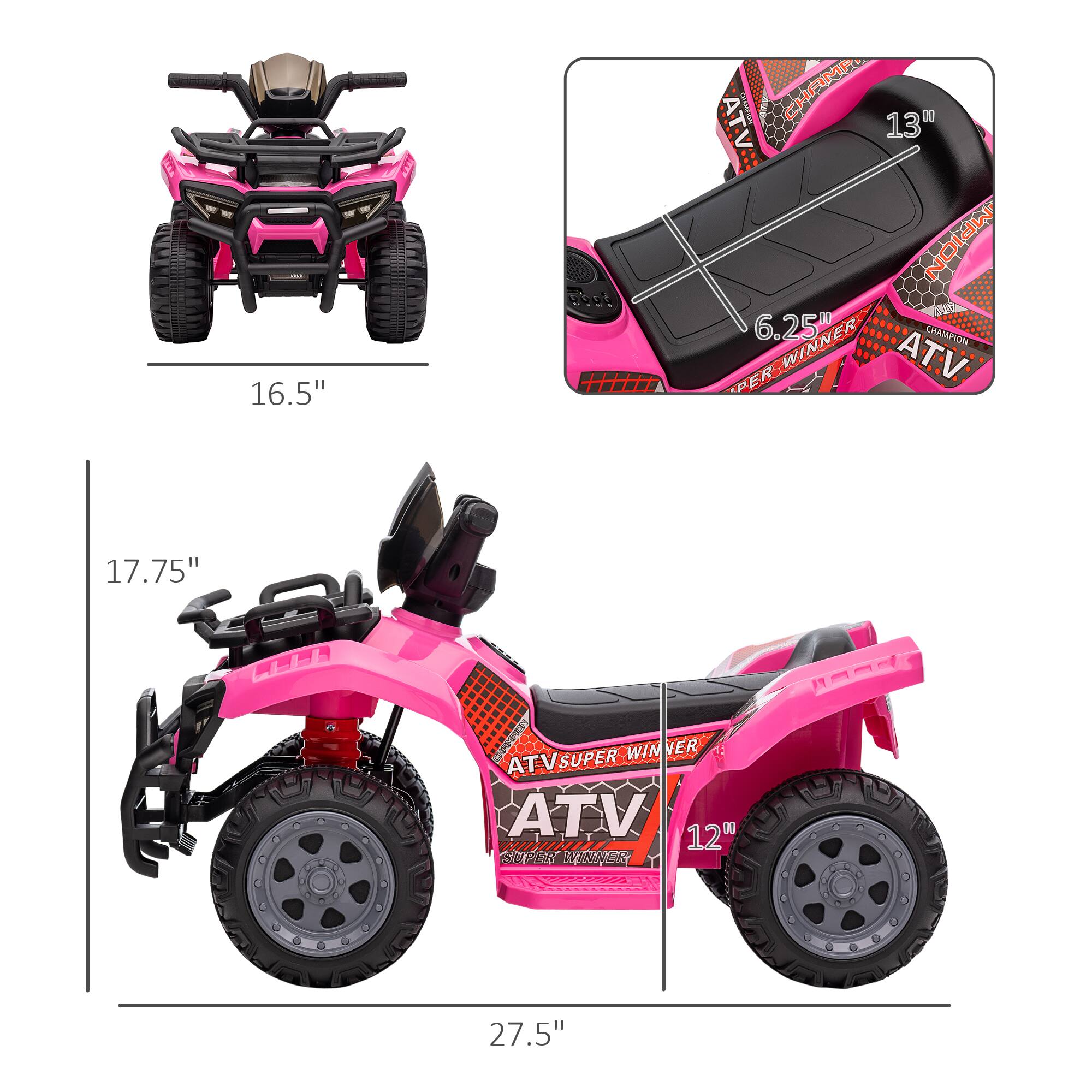 16.5"  
13"  
6.25"  
17.75"  
12"  
27.5"  

ATV SUPER WINNER  
ATV CHAMPION  
ATV SUPER WINNER