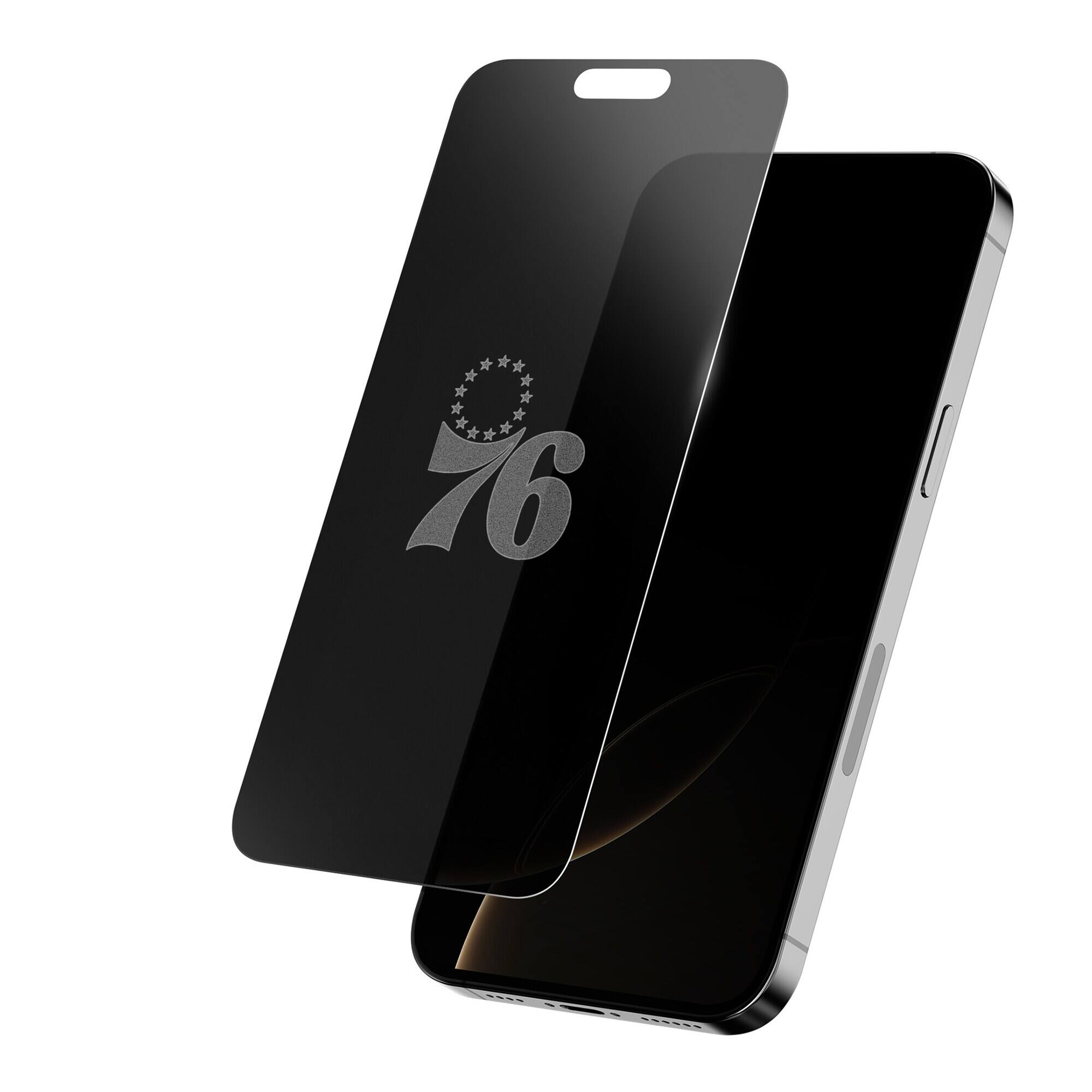 Front. Screen Skinz - Philadelphia 76ers iPhone Privacy Screen Protector - 17 Pro - Multicolor.