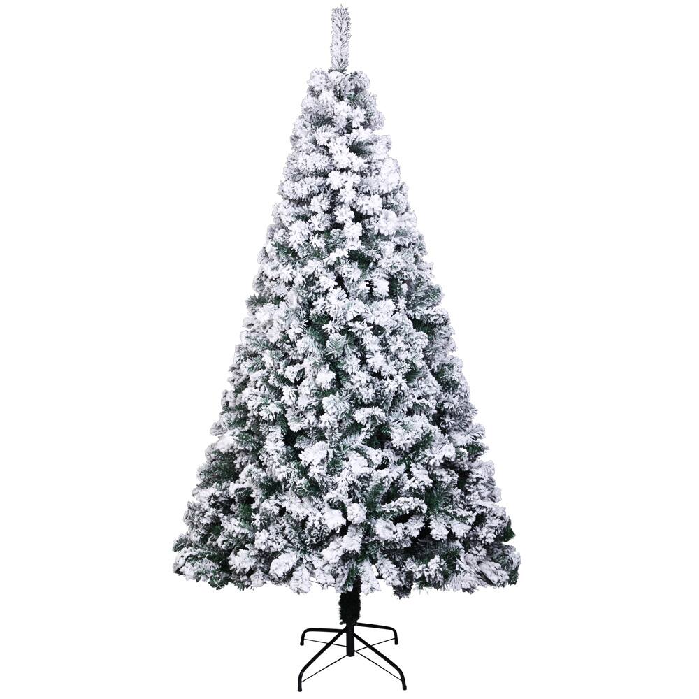 Alt View 5. Resenkos - Resenkos 6FT PVC Flocking Christmas Tree 750 Branches Spread Out Naturally  Tree - Green.