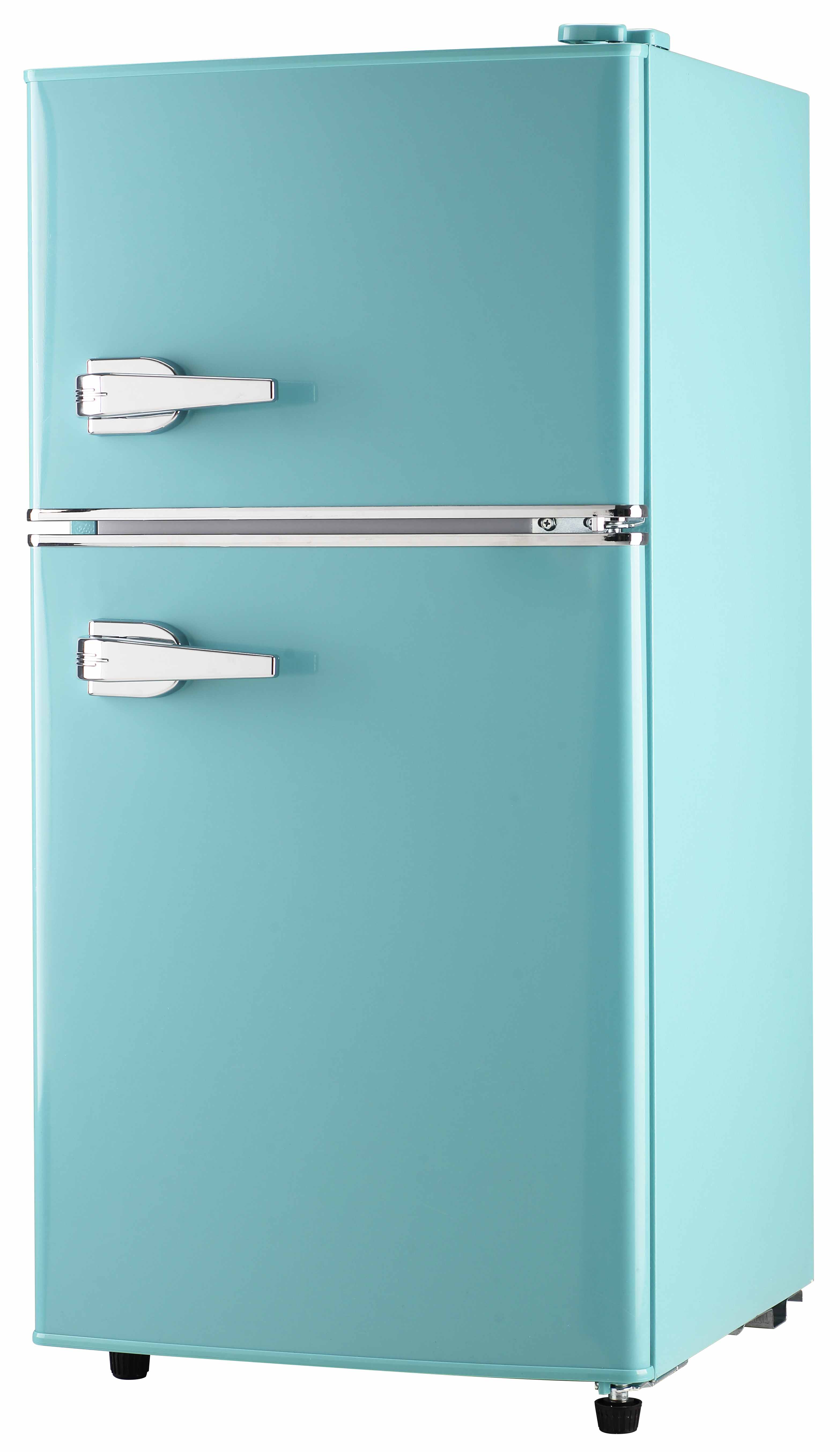 Alt View 1. Loheer - Retro 2.8 Cu. Ft. 2-Door Mini Fridge with Separate Freezer & LED Light - Green.