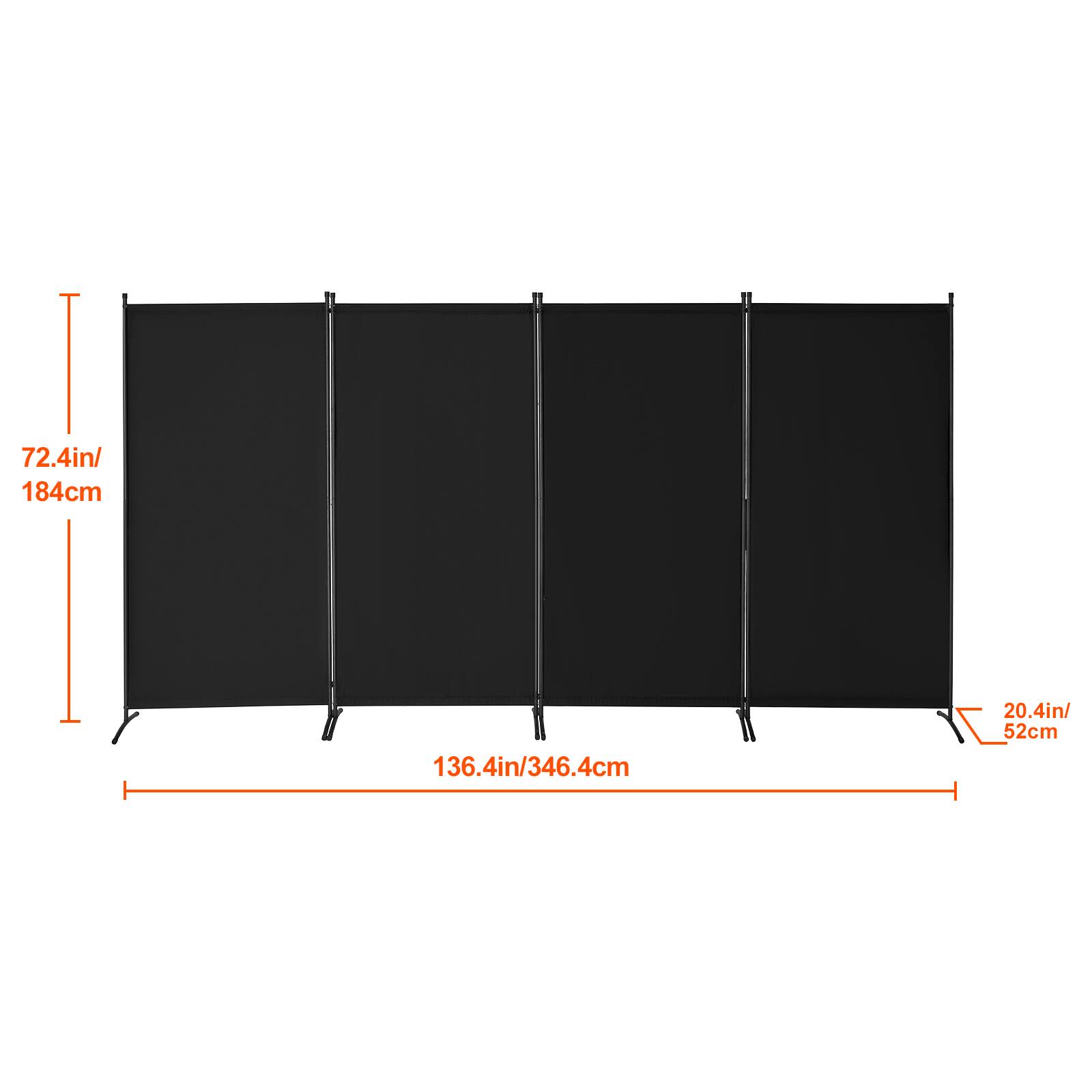 72.4in/ 184cm
136.4in/346.4cm
20.4in/ 52cm