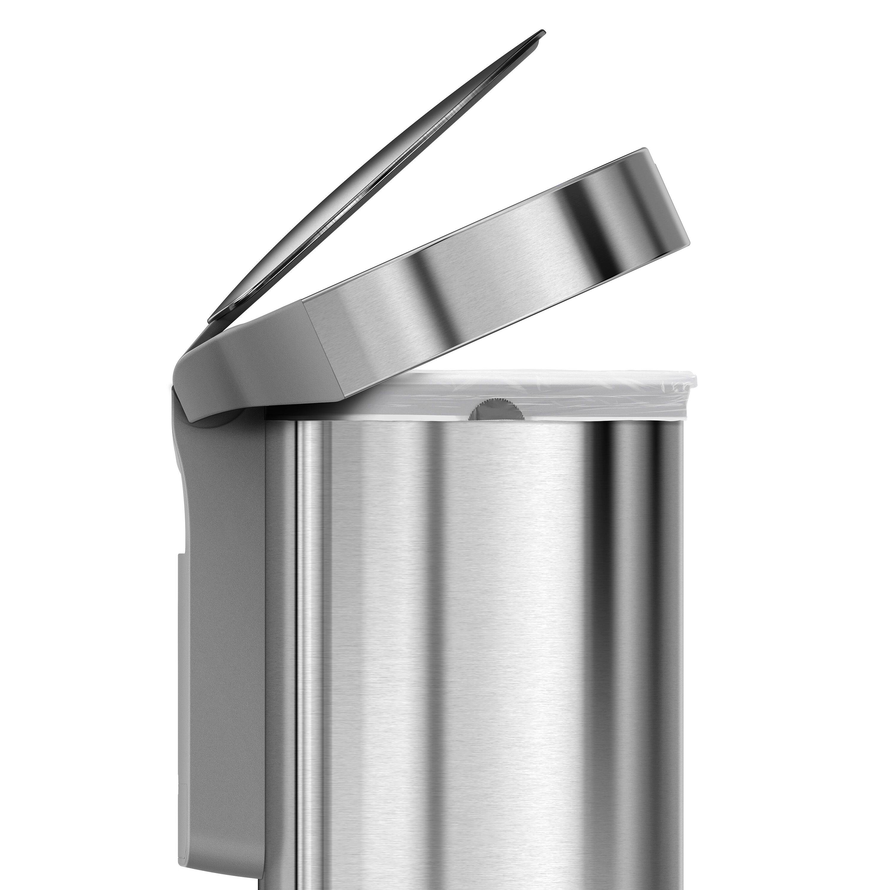 Alt View 5. simplehuman - 45L semi-round sensor can, brushed stainless steel - Brushed.
