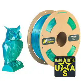 Factory Filament - 1.75mm Dual Color Silk Blue + Green PLA 3D Printer Filament, 1 KG Spool, Dimensional Accuracy +/- 0.02 mm - Blue/Green
