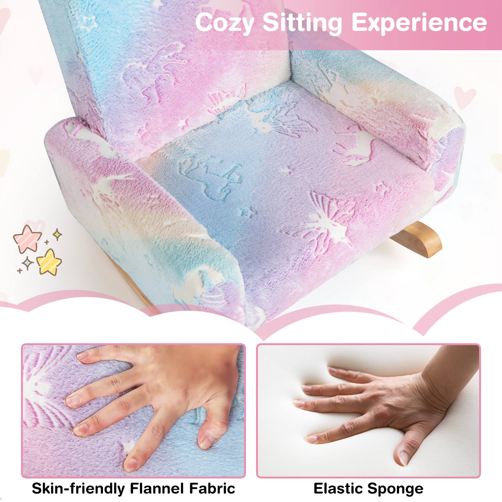 Cozy Sitting Experience

Skin-friendly Flannel Fabric

Elastic Sponge