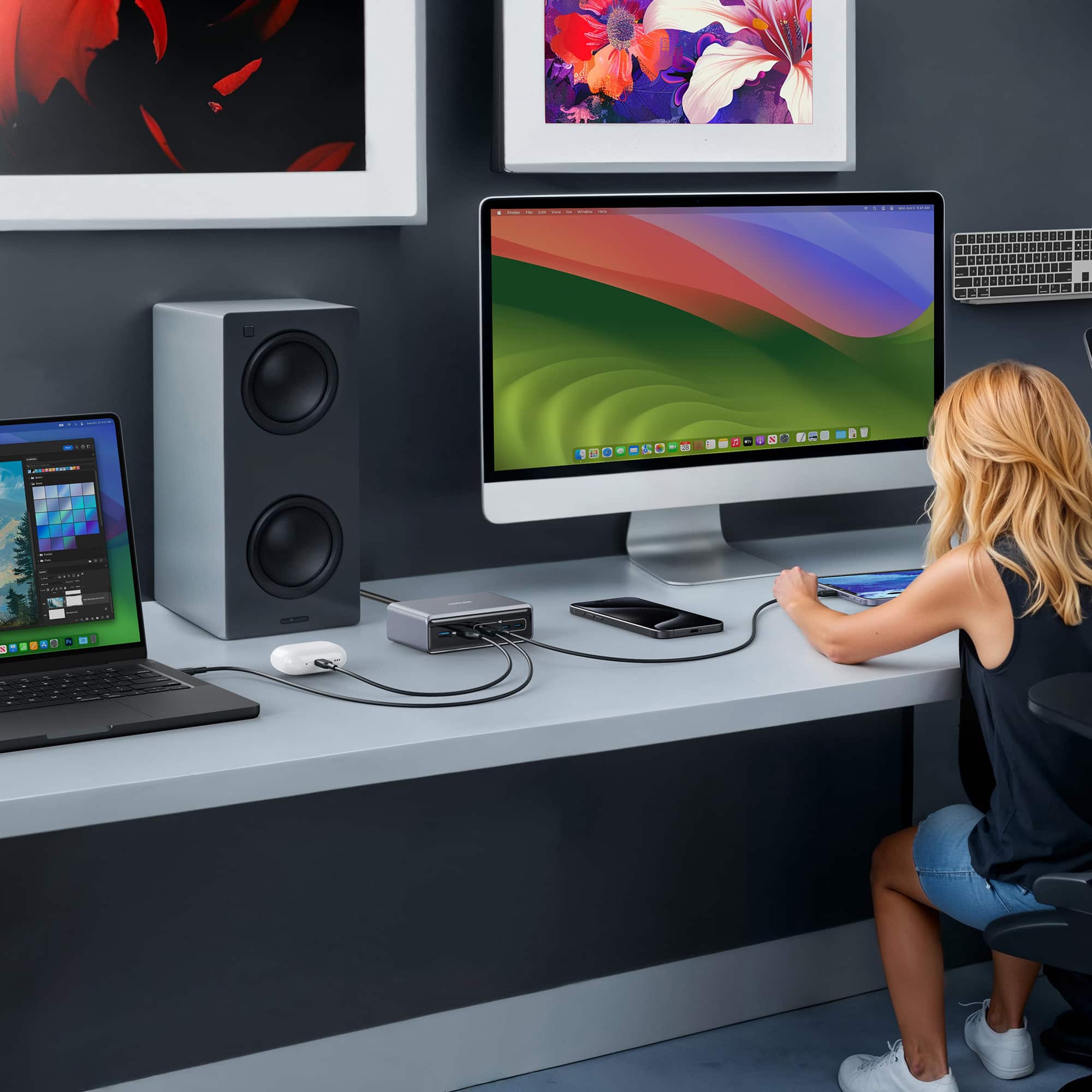 Alt View 18. Anker - Prime Desktop Charger (200W, 6 Ports, GaN) - Silver.