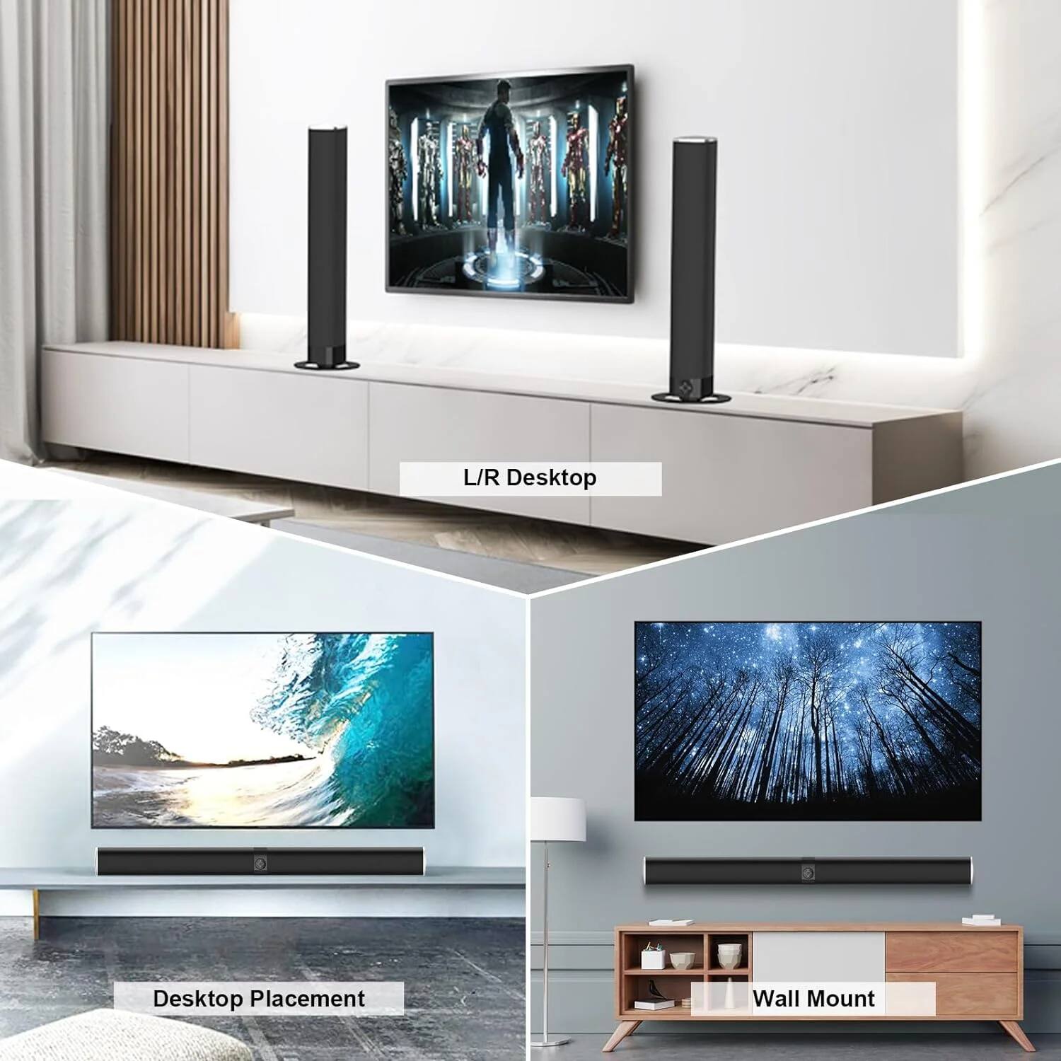 L/R Desktop  
Desktop Placement  
Wall Mount