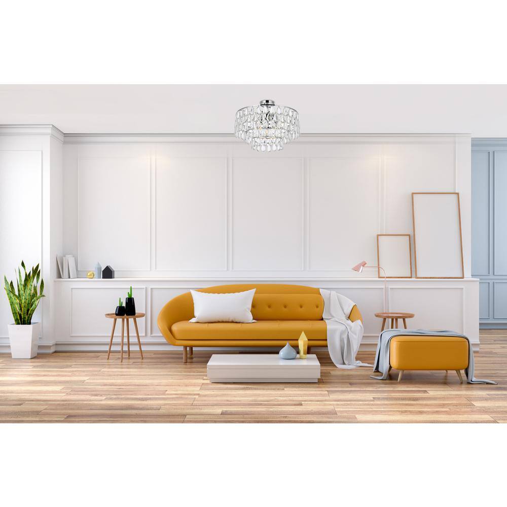 Left. Elegant Lighting - Mila 20 inch flush mount in chrome - Chrome.