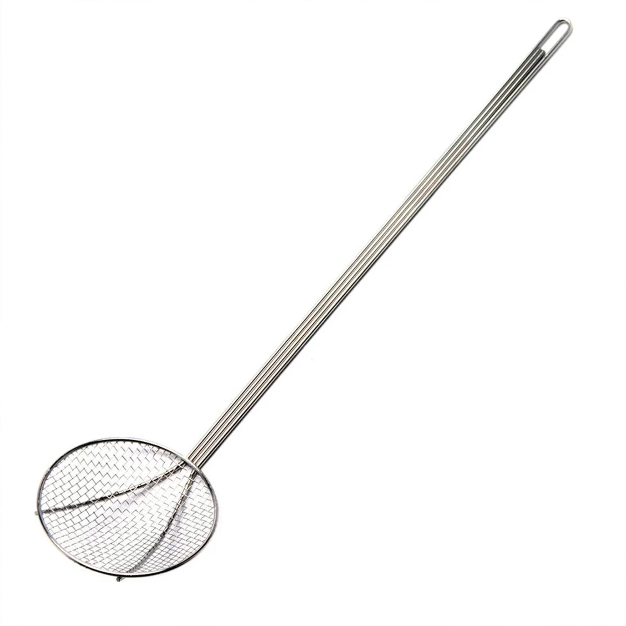 Front. Bayou Classic - Bayou Classic 36-Inch Mesh Skimmer, Long Handle Wire Scoop for Stockpots, Silver.