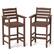 Front. Costway - Patio Adirondack Bar Chairs Set of 2 with Wide Armrests & Footrest Backrest - Brown.