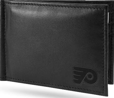 Alt View 1. Rico Industries - Philadelphia Flyers NHL RFID Blocking Shield Black Leather Moneyclip Wallet - Multi.