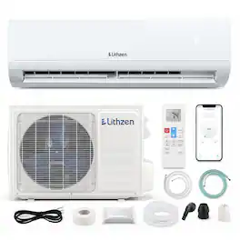 Costway - Lithzen 24000 BTU Mini Split AC/Heating System, 17 SEER2 208/230V, 2 Ton Heat Pump - White