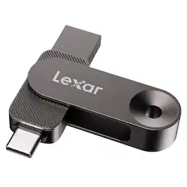 Lexar - JumpDrive D500 USB 3.2 Gen 1 Solid-State Dual Drive, USB-C and USB-A Connectors, 256 GB - Titanium