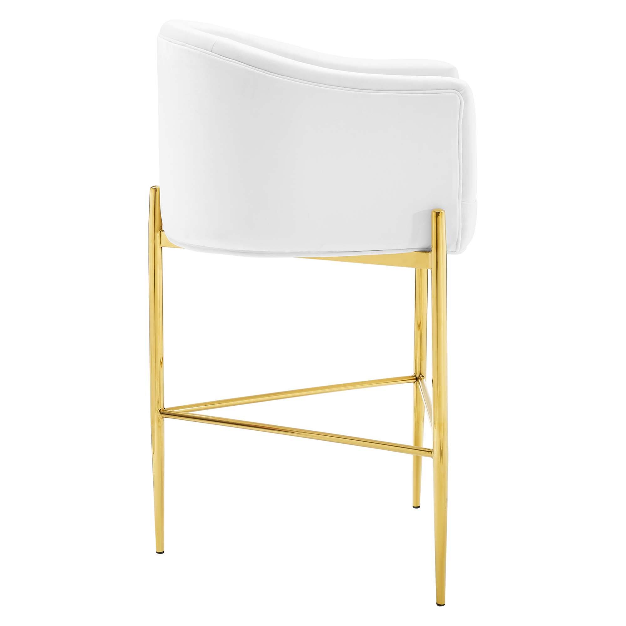 Alt View 1. Modway - Savour Tufted Performance Velvet Bar Stool by Modway - White.