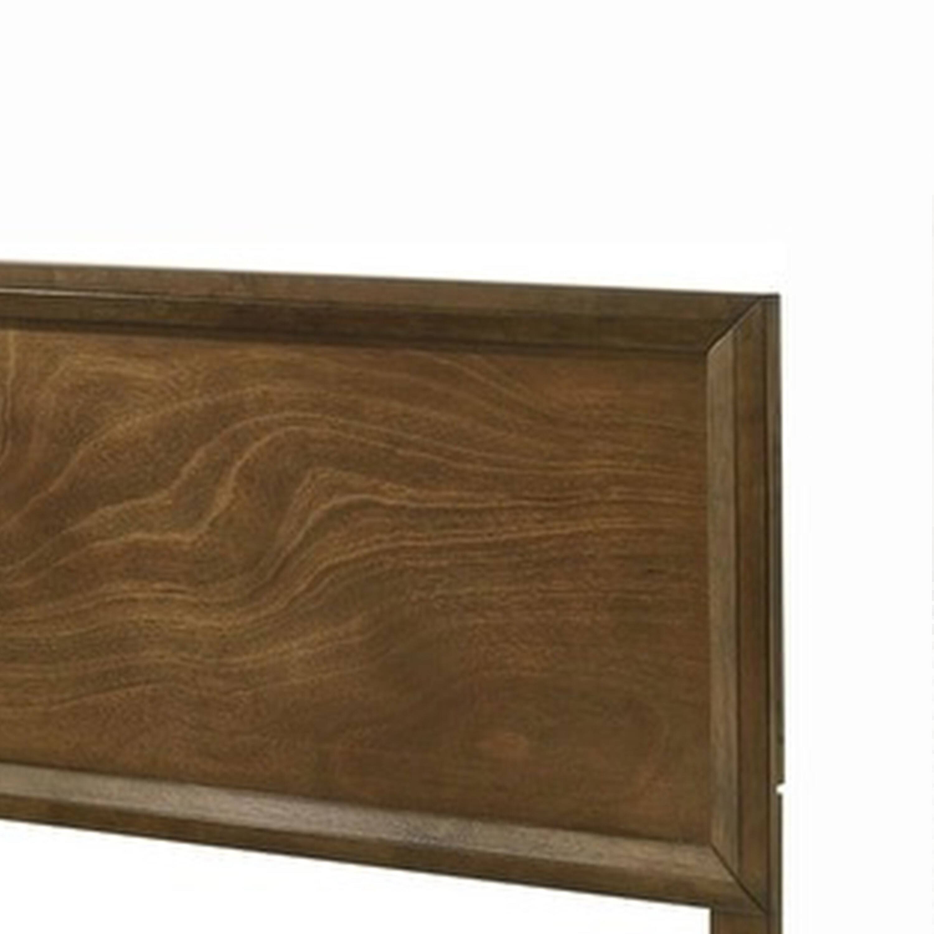 Alt View 2. Manhattan Lane - Rouk Queen Size Bed w Panel Headboard, Walnut Brown Okume Veneer - Walnut Brown.