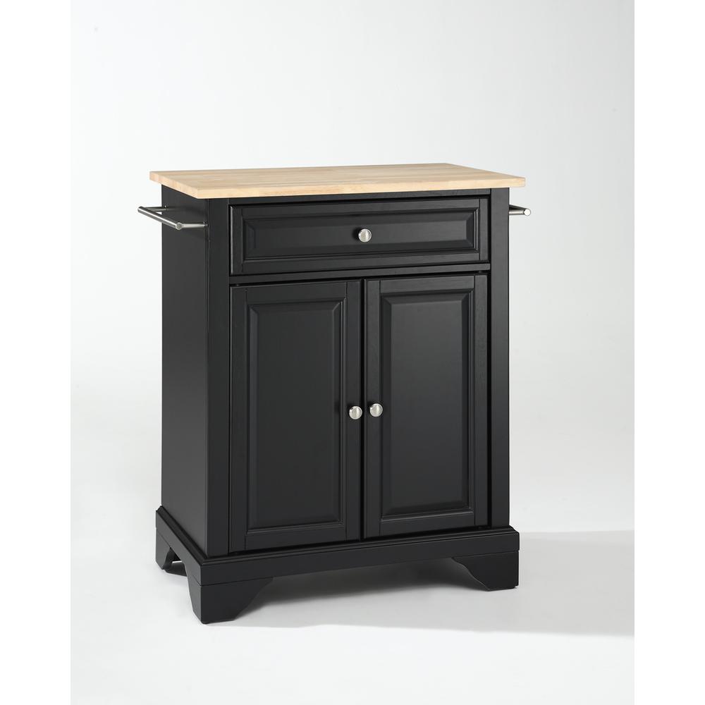 Back. Crosley Furniture - Lafayette Wood Top Portable Kitchen Island/Cart - Black.