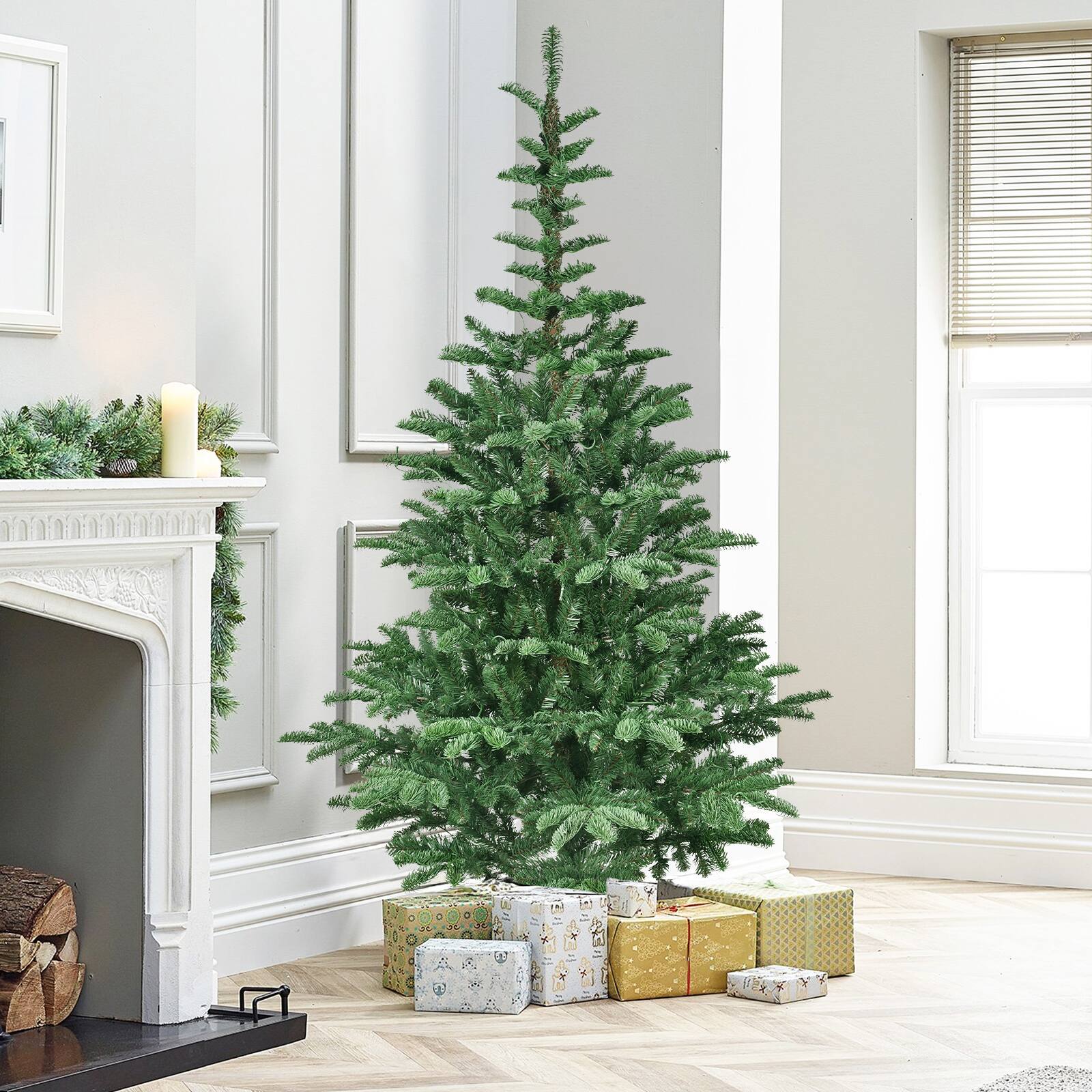 Alt View 2. Resenkos - Resenkos Artificial 5ft Green LED-lit Christmas Tree with 403PE/PVC Mixed Branch Tips - Green.