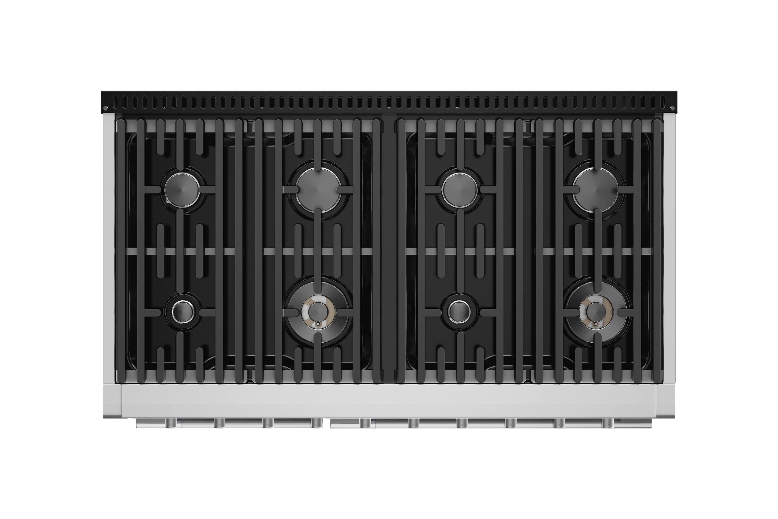 Alt View 8. Hauslane - HausPro 48 in. 8 Burners (20,000 BTU) Freestanding Dual Fuel Range - Stainless Steel.