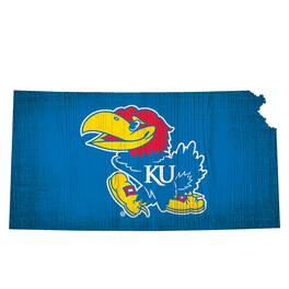Fan Creations - Kansas Jayhawks 12" Logo State Sign - Multicolor