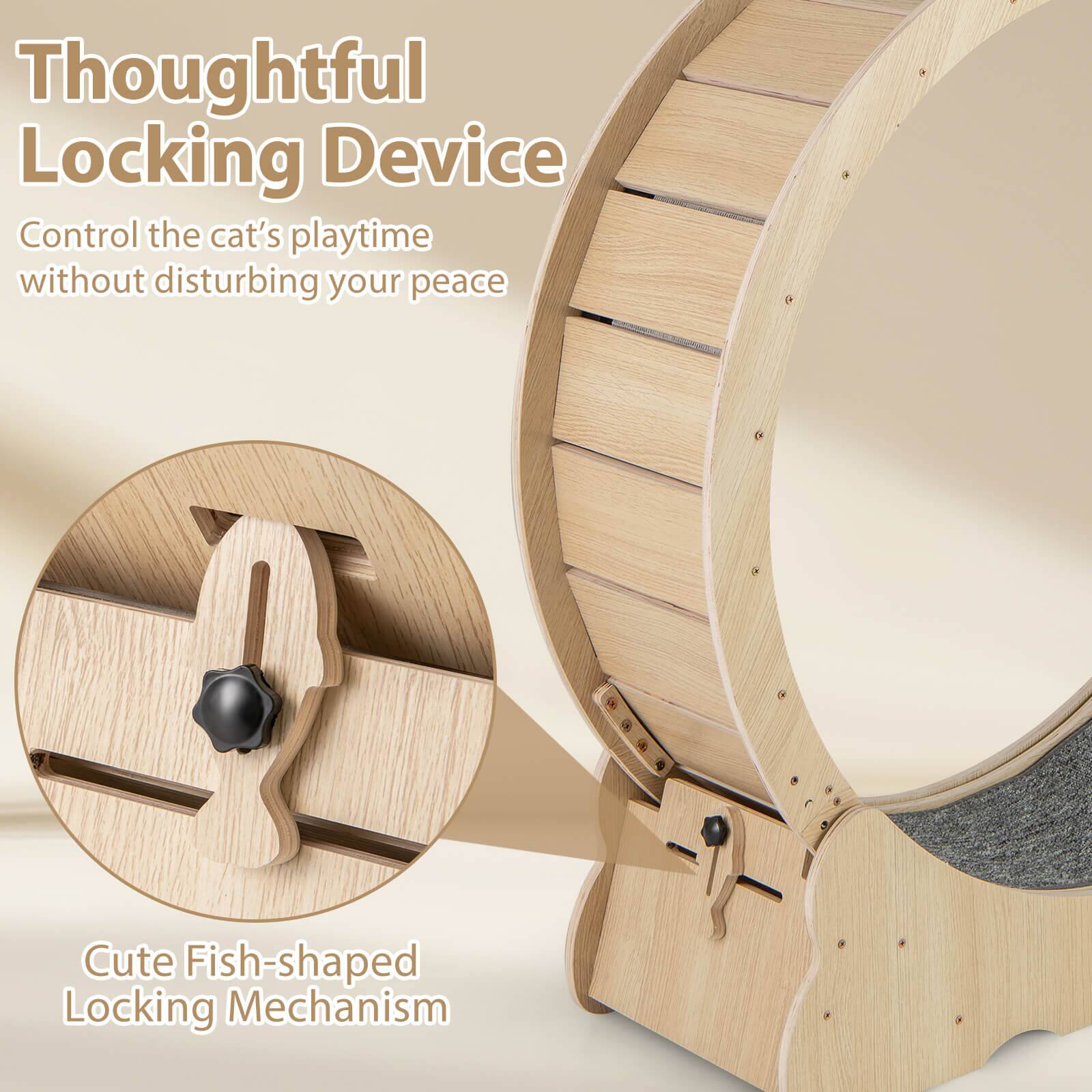 Thoughtful Locking Device  
Control the cat's playtime without disturbing your peace  

Cute Fish-shaped Locking Mechanism