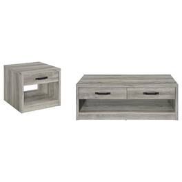Coaster Co. of America - Felix 2-piece Coffee and End Table Set Grey Driftwood - Brown