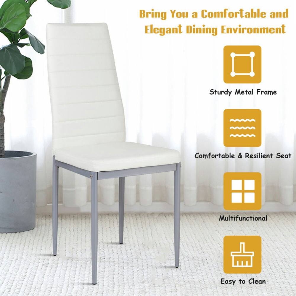 Bring You a Comfortable and Elegant Dining Environment  
Sturdy Metal Frame  
Comfortable & Resilient Seat  
Multifunctional  
Easy to Clean