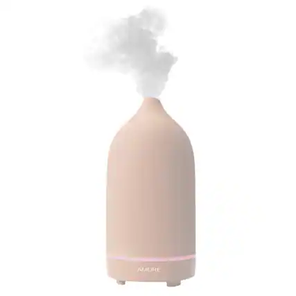 Front. Amore Paris - Ultrasonic Ceramic Aromatherapy Diffuser - Pink - Pink.