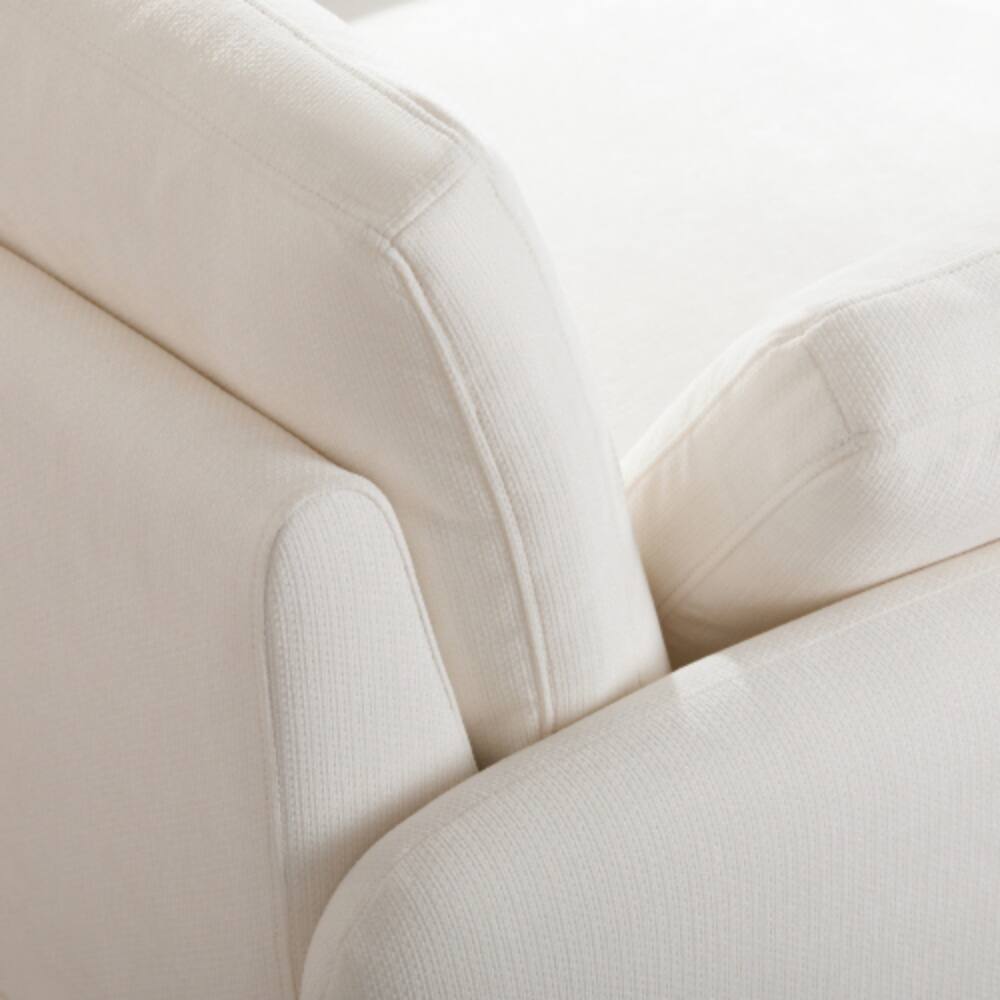 Alt View 3. LUCKY ONE - 50" Oversized Chenille Single Sofa Chair w/ Wide Deep Seat & 2 Pillows - Cream.