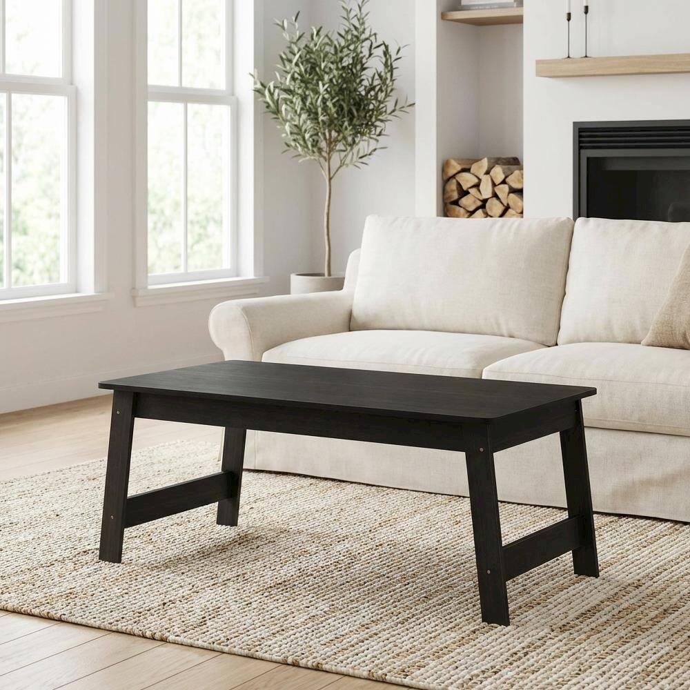 Left. FurniFact - Espresso Coffee Table with Simple Design and Lightweight Construction 18040EX - Espresso.