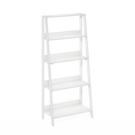 Furinno - Ladder Bookcase Display Shelf, 5-Tier, White - White