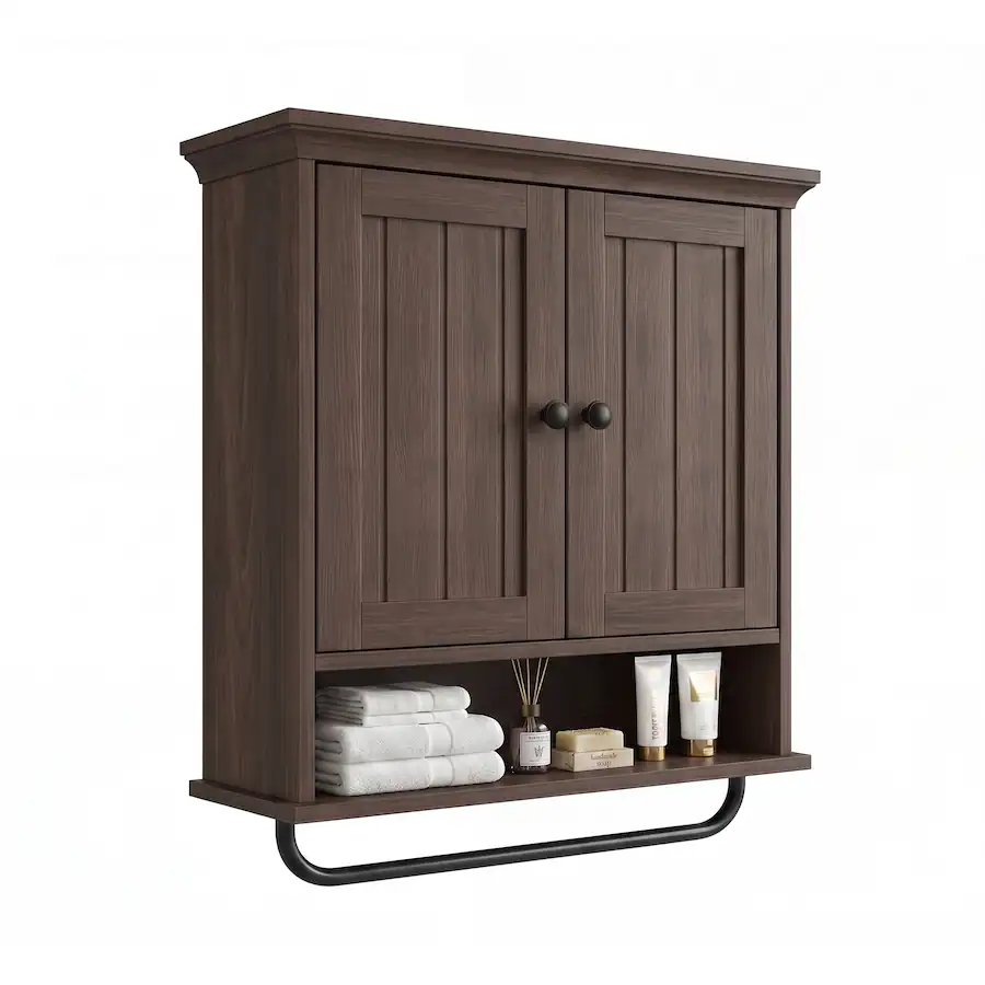 Aheaplus Wall Mounted Bathroom Cabinet, 2 Door Medicine Cabinet with ...