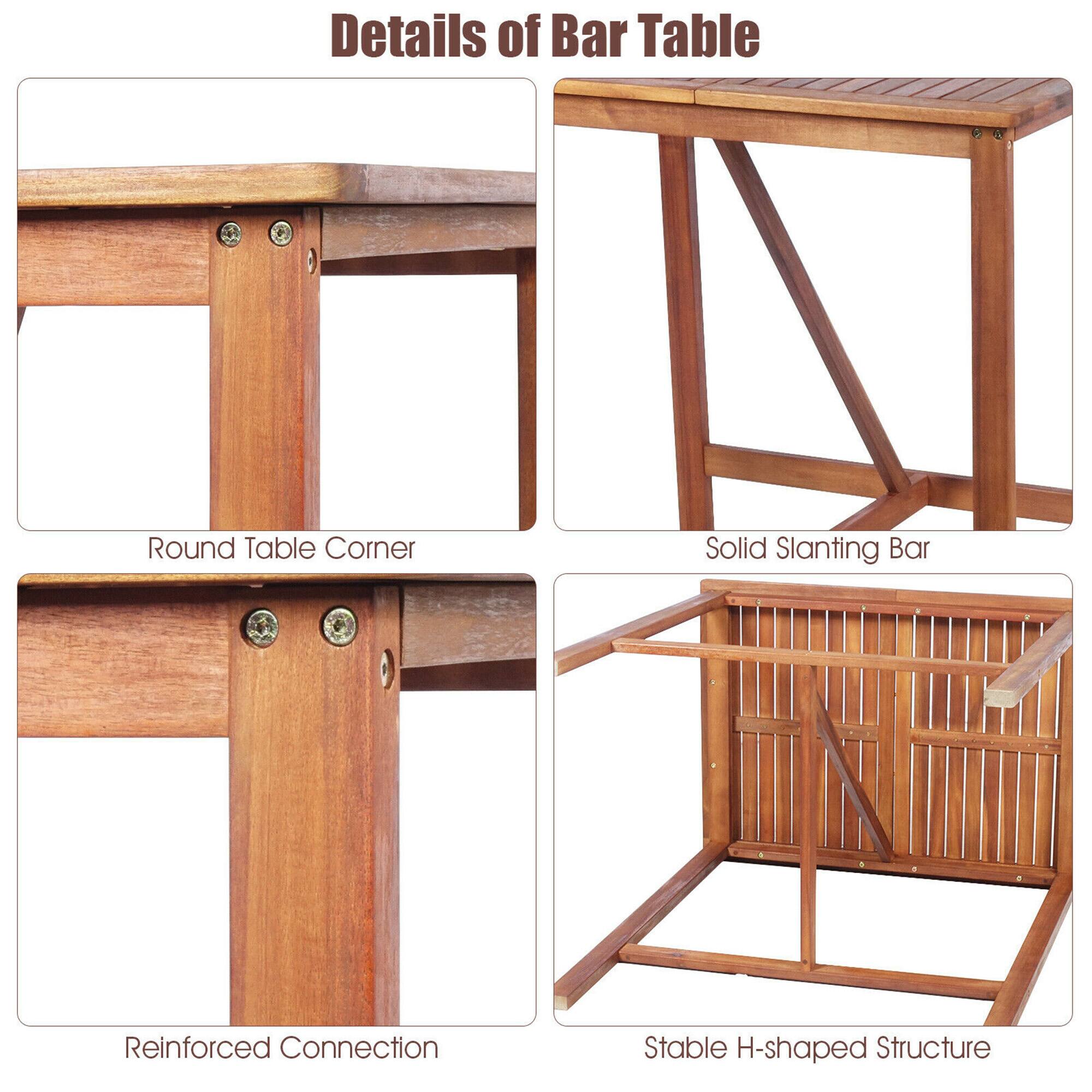 Details of Bar Table

- Round Table Corner
- Solid Slanting Bar
- Reinforced Connection
- Stable H-shaped Structure