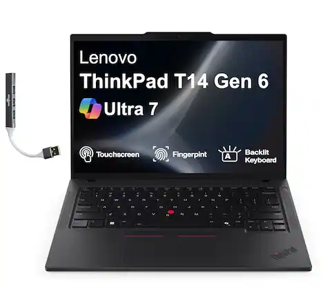 Lenovo ThinkPad T14 Gen 6
Ultra 7
Touchscreen
Fingerprint
Backlit Keyboard