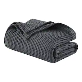 Gracie Mills - Britain Cotton Blanket - Dark Gray